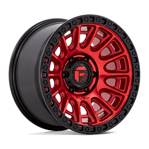 CYCLE D834 17X9 6LUG ET-12 CANDY RED W MATTE BLACK RING A1 Fuel Wheels - Candy Red Fuel D834 Cycle