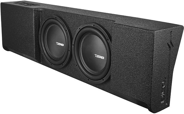DSLEBM-DFPFORD09-2X12_V4 DS18 EBM-DFPFORD09-2X12 dual 12 inch down firing vented ford crew cab subwoofer box