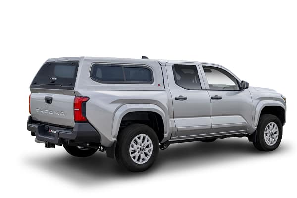 Leer-100XR_Silver_Tacoma_Passenger_Rear_3_4_View_Outline_Shadow-48 100XR Truck Cap Camper Shell - Leer