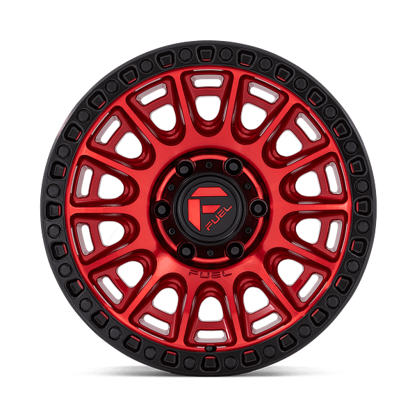 CYCLE D834 17X9 6LUG ET-12 CANDY RED W MATTE BLACK RING FACE Fuel Wheels - Candy Red Fuel D834 Cycle