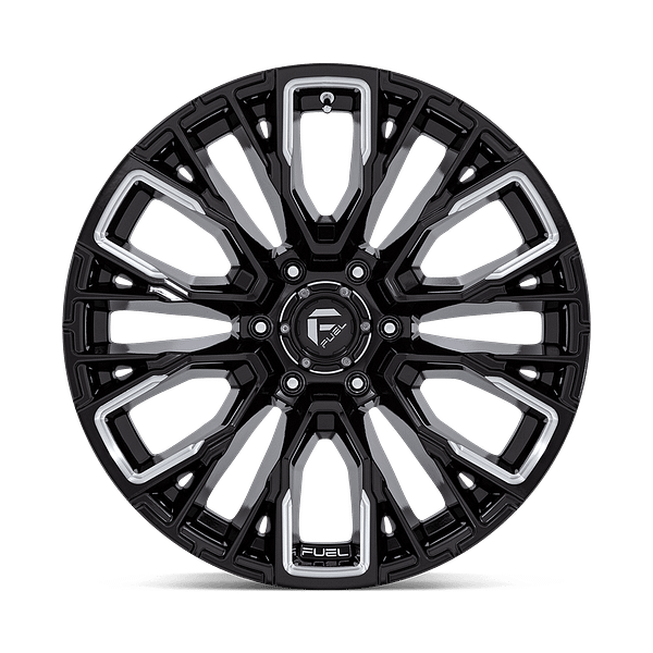 web_FUEL REBAR 6 D849 20X10 6 LUG ET-18 GLOSS BLACK N MILLED FACE Fuel Wheels - REBAR 6 D849 GLOSS BLACK N MILLED FACE